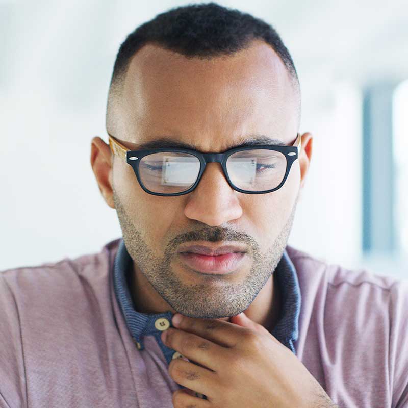 Man wondering if his tonsillitis will go away on its own